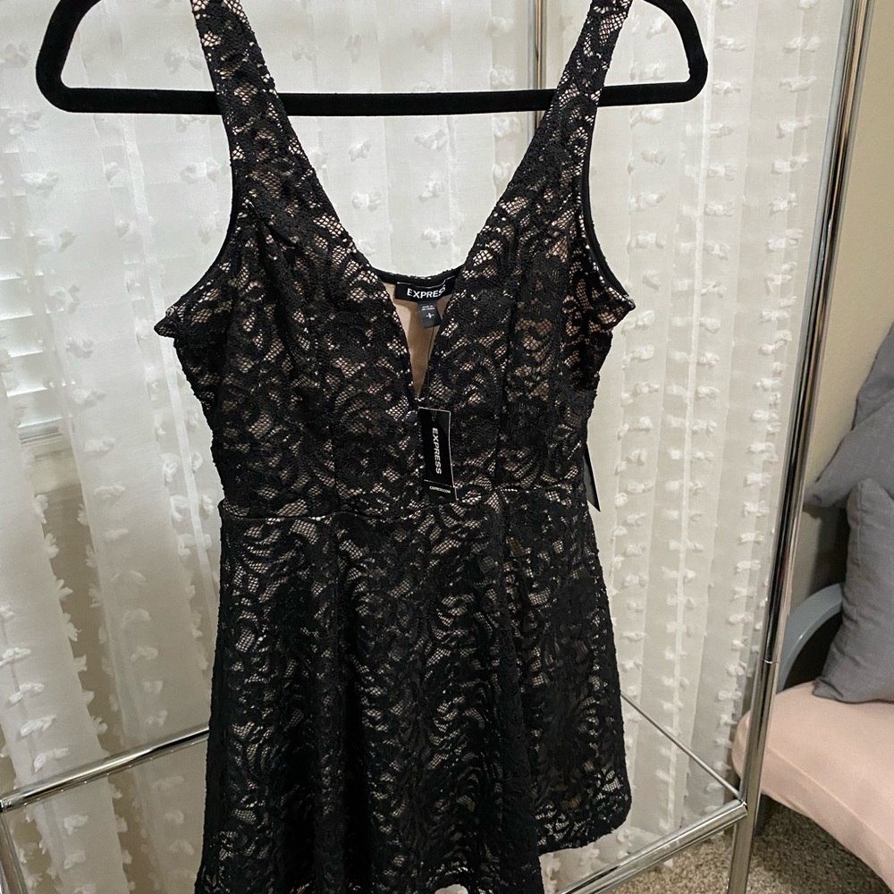 Black lace romper